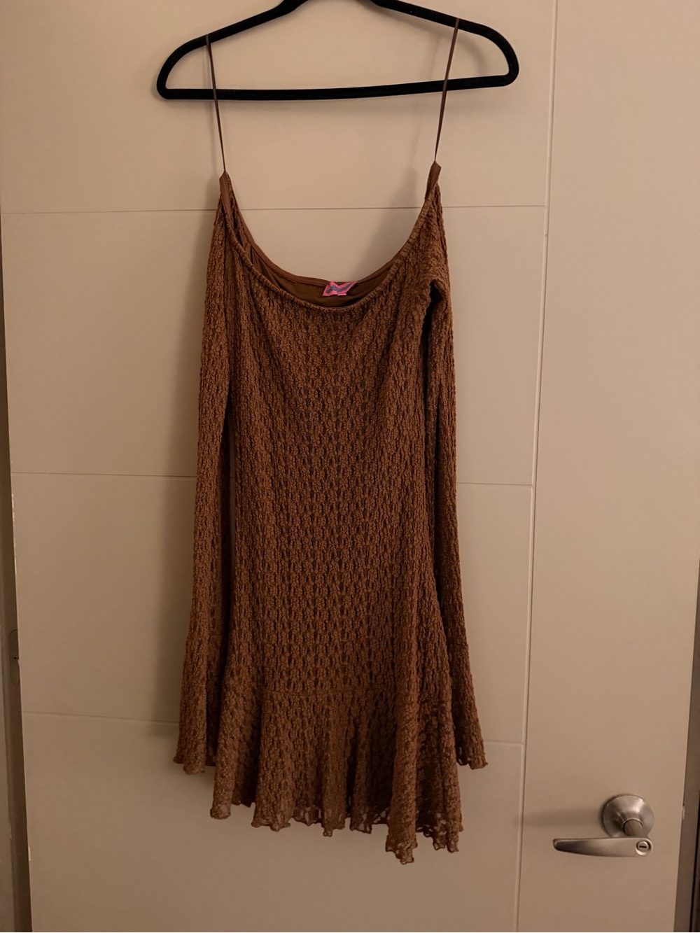 Edikted Brown Mini Dress with Textured Knit
